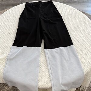 Black and White Colorblock Pants